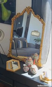 Antiquités: Espejo antiguo dorado estilo rococó – Elegante y decorativo